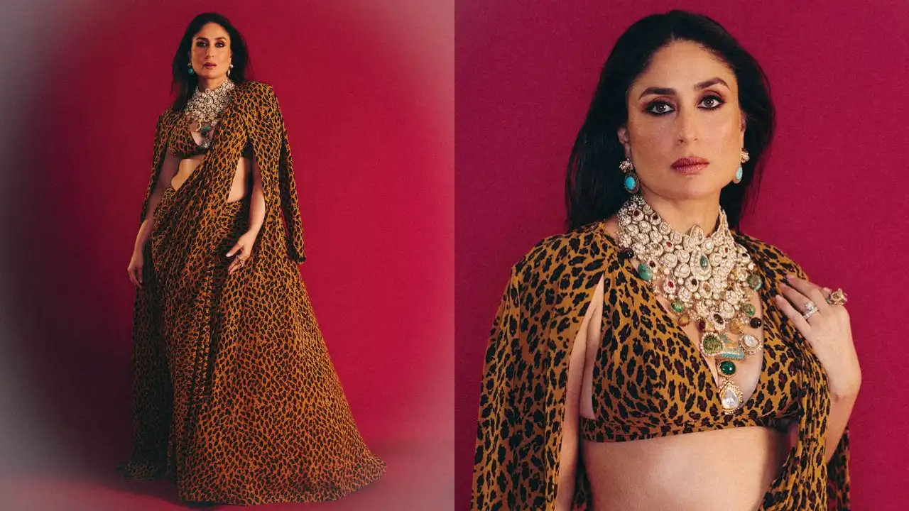 kareena-kapoor-animal-print-sabyasachi-saree-bollywooddna-com